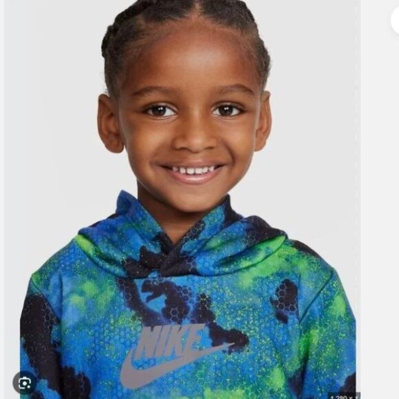 Nike Hoodie Jogger Sweatpants 2 Pc Boys 18M Black Blue Green Fleece Pockets NWT - Picture 12 of 12